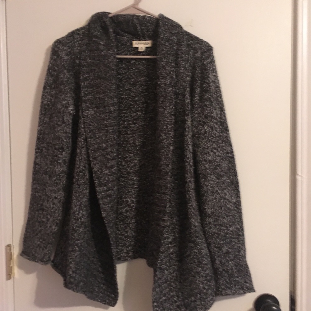 Dark gray open front sweater
